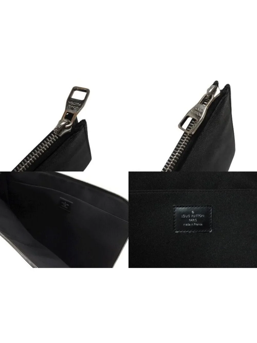 Louis Vuitton Pochette Jour GM Damier Graphite Black Gray Silver Clutch